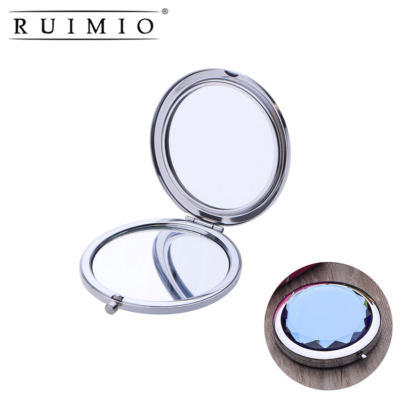 Portable Foldable Pocket Metal Makeup Compact Mirror Woman Cosmetic Mini Beauty Normal Magnifying Mirror Double Sides Mirrors