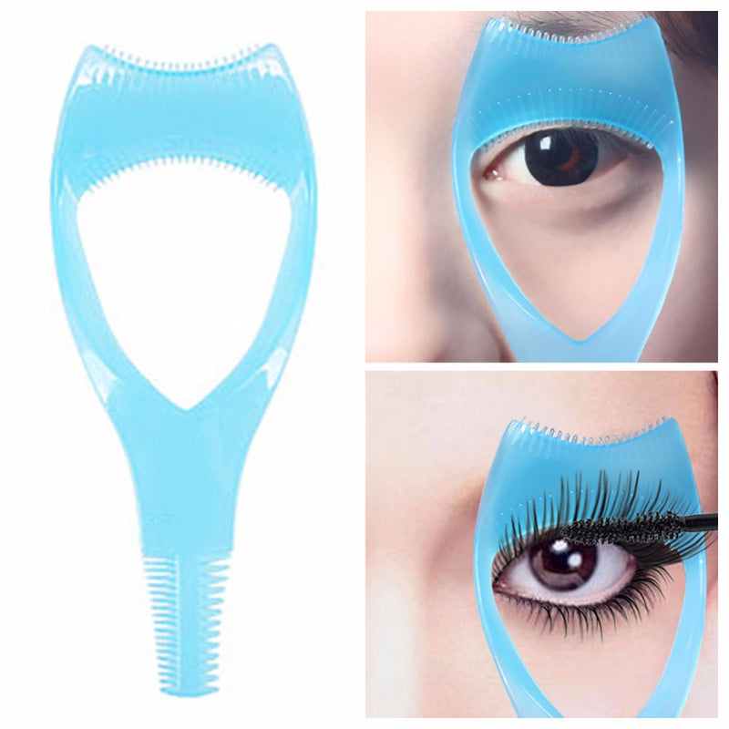 1 PCS 3 in1 Beauty Makeup Tools Eyelash Curler Eyelash Tool Makeup Mascara Shield Guard Curler Applicator Comb Guide