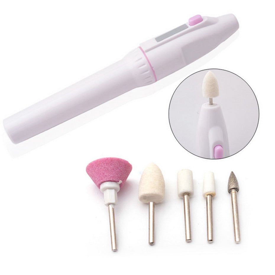 Dropshiping Professional Electric Manicure Nail Art File Drill, Art Salon Manicure Pen Tool, 5bits/Set Polish Feet Care Product