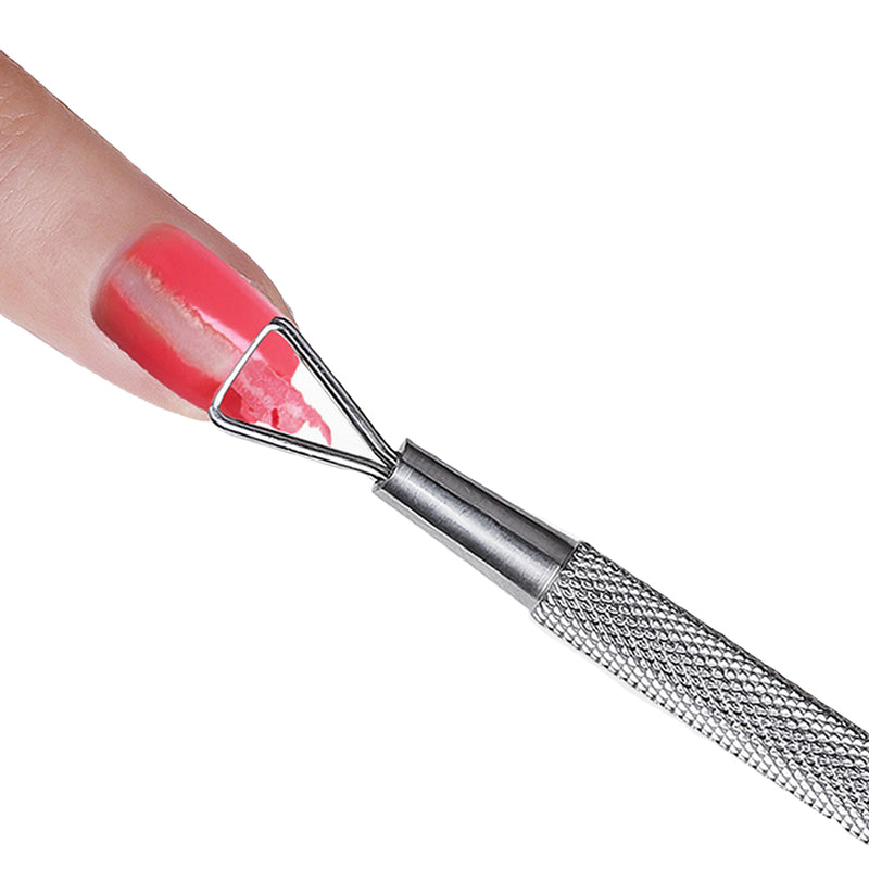 Hot Triangle Head Nail Gel Polish Remover Tool Stainless Steel Stick Rod Cuticle Pusher Lacquer Cleaner Nail Art Care Tool