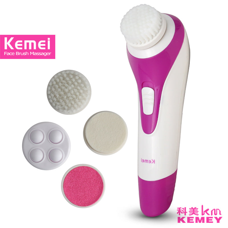Kemei5507 Skin Beauty Brush Massager Electric Wash Face Feet Care Machine Facial Pore Cleaner Body Cleaning Waterproof IPX7
