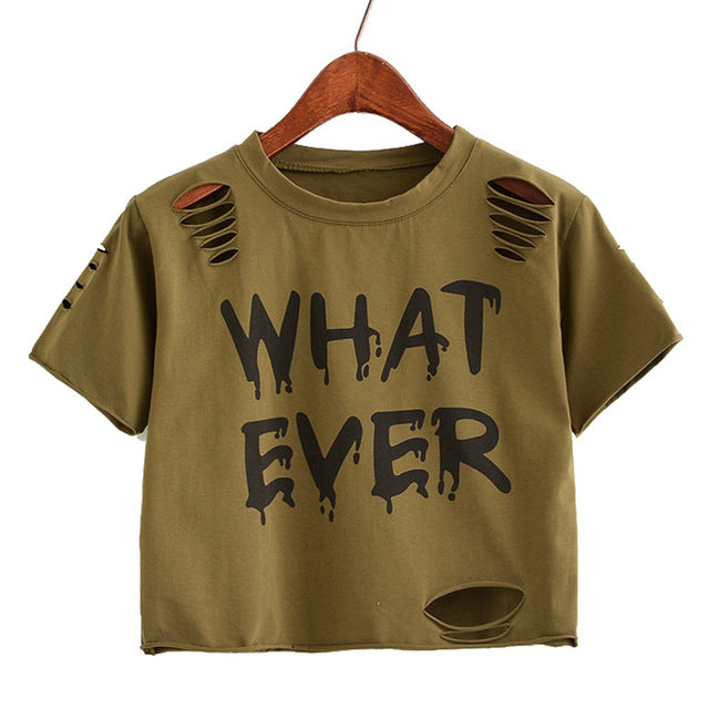 Crop Top Holes TShirt