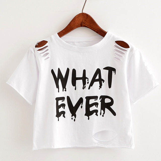 Crop Top Holes TShirt