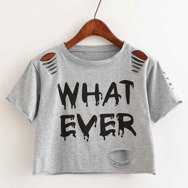 Crop Top Holes TShirt