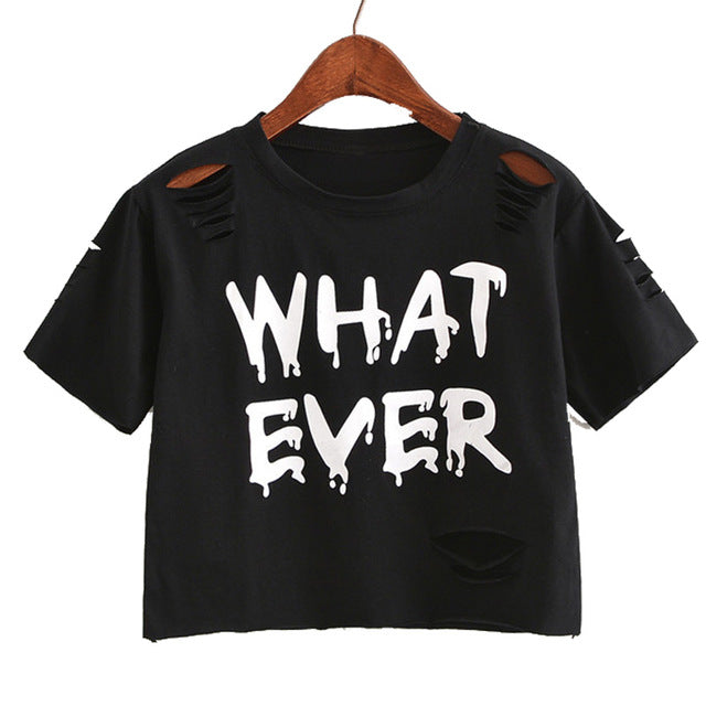 Crop Top Holes TShirt