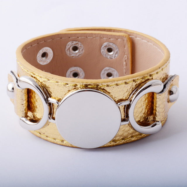 Silver Plated Leather Bracelet