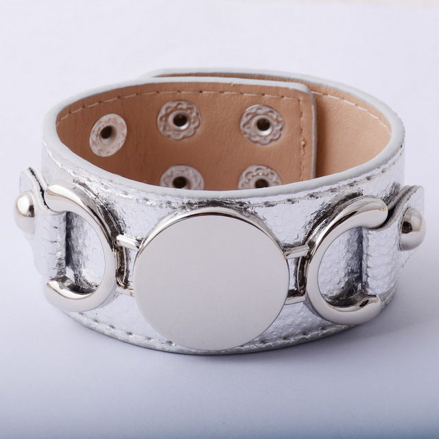 Silver Plated Leather Bracelet