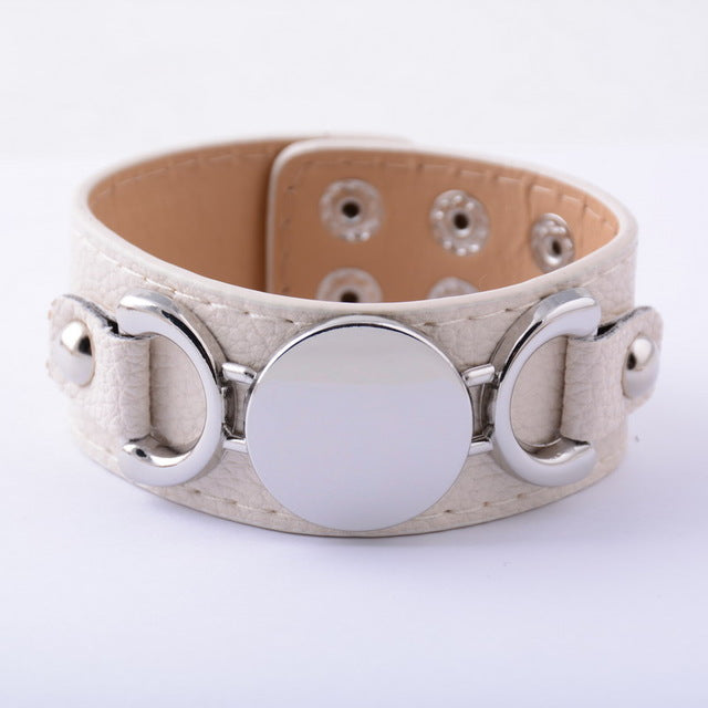 Silver Plated Leather Bracelet
