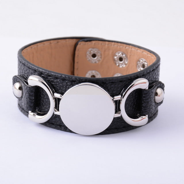 Silver Plated Leather Bracelet