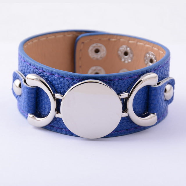 Silver Plated Leather Bracelet