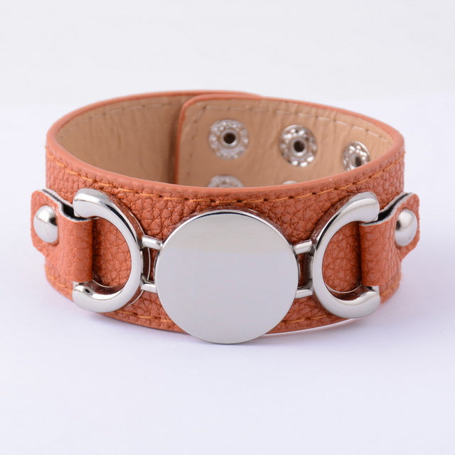 Silver Plated Leather Bracelet