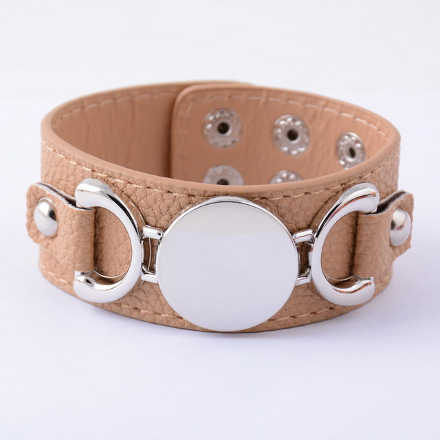 Silver Plated Leather Bracelet
