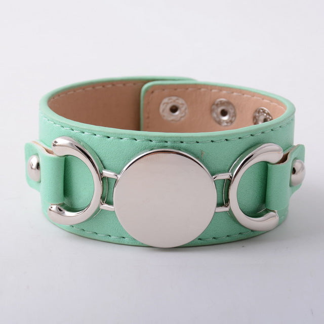 Silver Plated Leather Bracelet