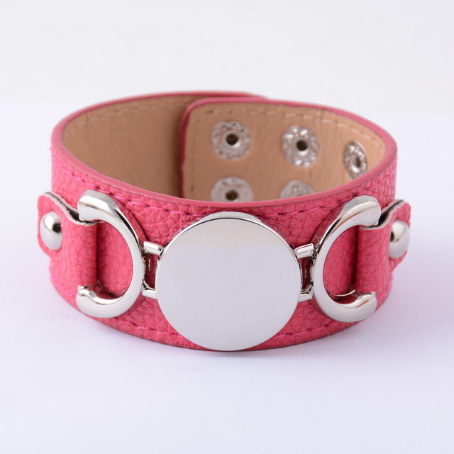 Silver Plated Leather Bracelet