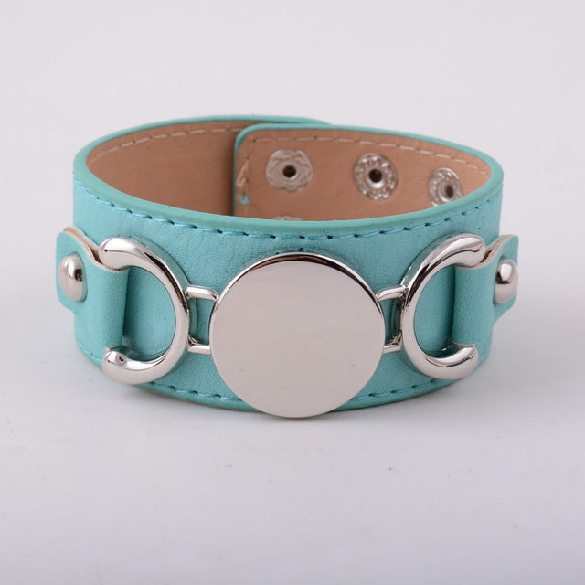 Silver Plated Leather Bracelet