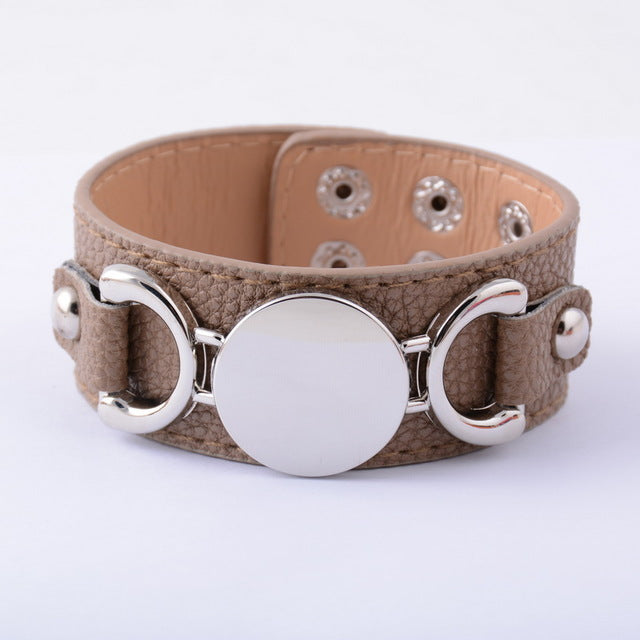 Silver Plated Leather Bracelet
