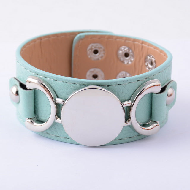 Silver Plated Leather Bracelet