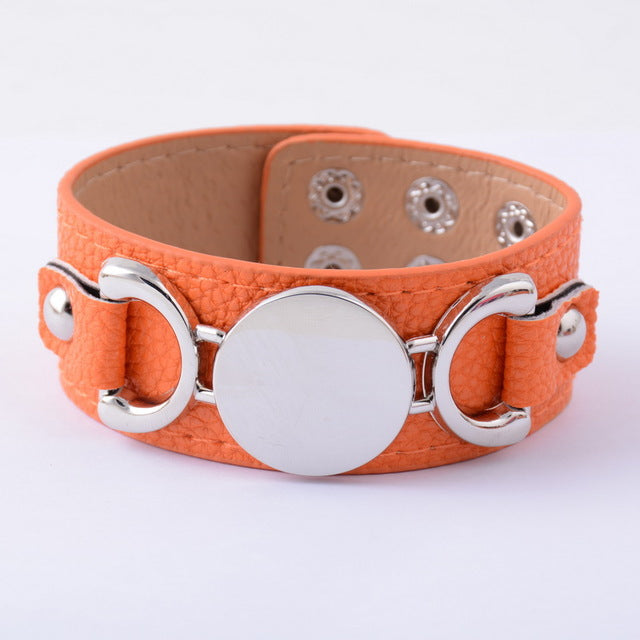 Silver Plated Leather Bracelet