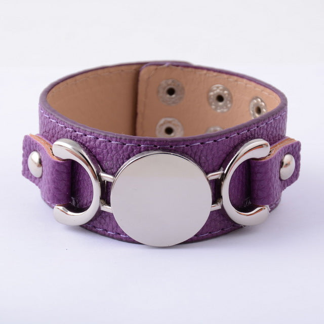 Silver Plated Leather Bracelet