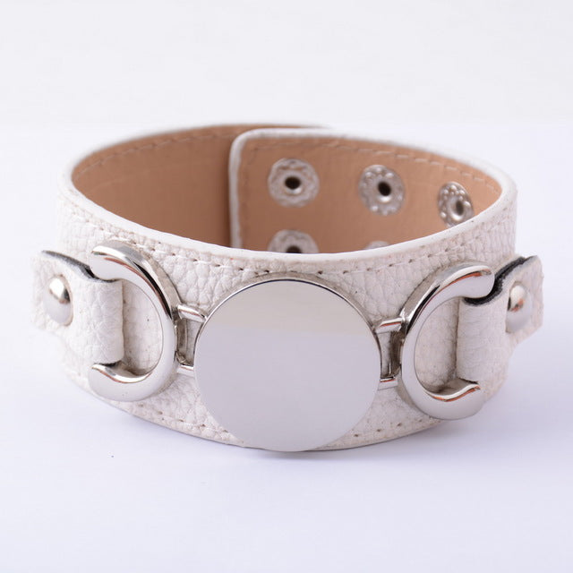 Silver Plated Leather Bracelet