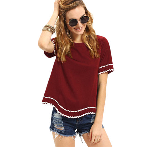 Navy Waved Print Tshirt