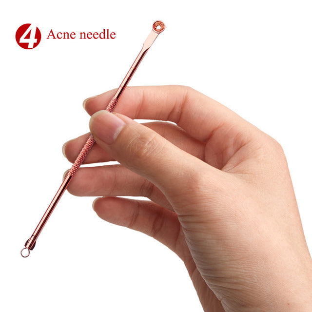 4 Pcs/Set Acne Blackhead Removal Needles Stainless Pimple Spot Comedone Extractor Cleanser Beauty Face Clean Care Tools