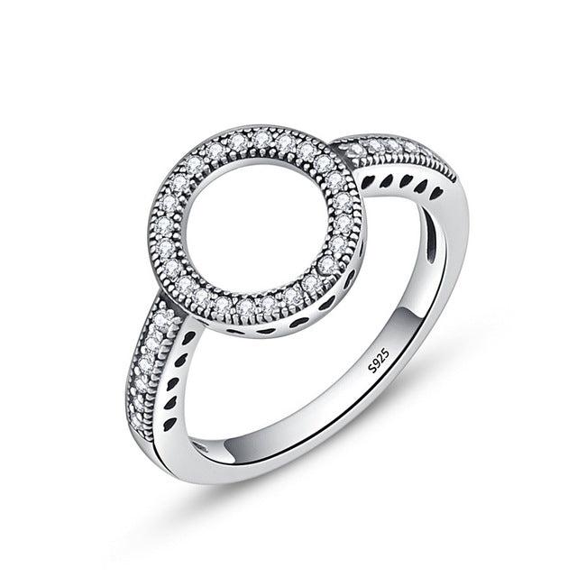 Silver Lucky Circle Rings