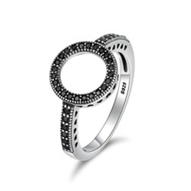 Silver Lucky Circle Rings