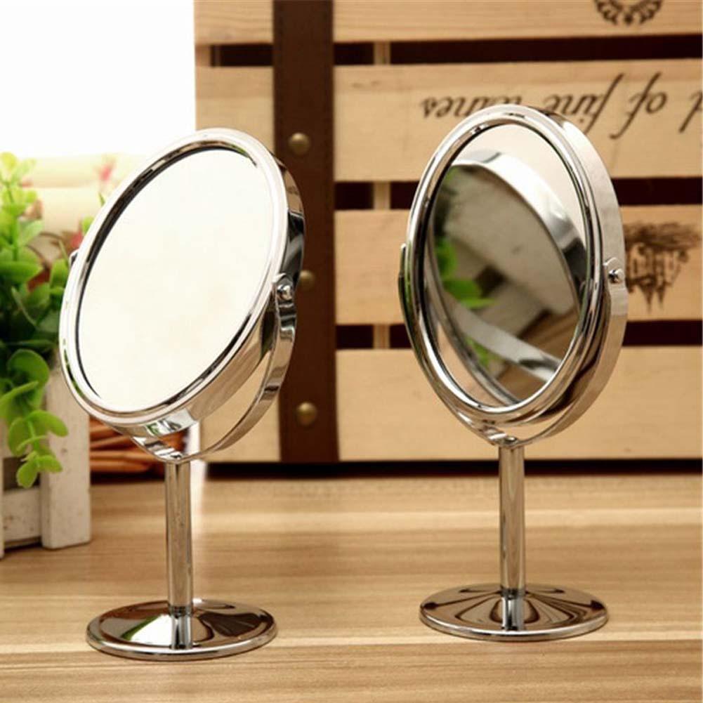 Beauty Makeup Cosmetic Mirror Double-Sided Normal and Magnifying Circular Makeup Mirror Stand Magnifier Mirror