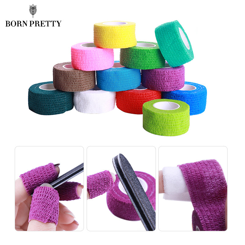 5 Pcs Nail Art Gel Polish Remove Bandage Tool Set Adhesive Roll Tape Skin Care Protect Manicure Nail Art Tool Random Colors
