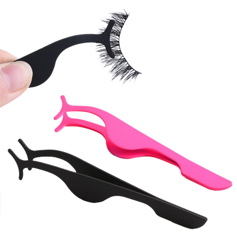 1PC Pro Stainless Steel Eyelash Curler Extension Applicator Remover Clip Eyebrow Eye Lashes Tweezers Nipper Tool Pink Black