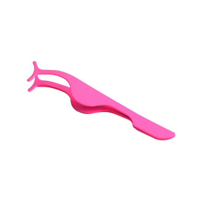 1PC Pro Stainless Steel Eyelash Curler Extension Applicator Remover Clip Eyebrow Eye Lashes Tweezers Nipper Tool Pink Black