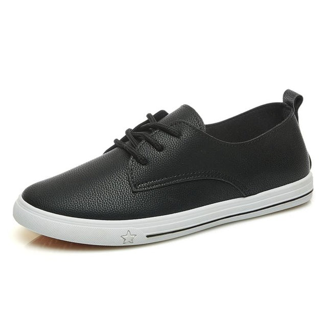 White Ladies Lacing Loafers