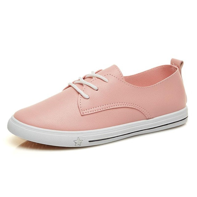 White Ladies Lacing Loafers
