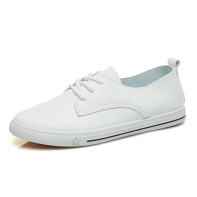 White Ladies Lacing Loafers