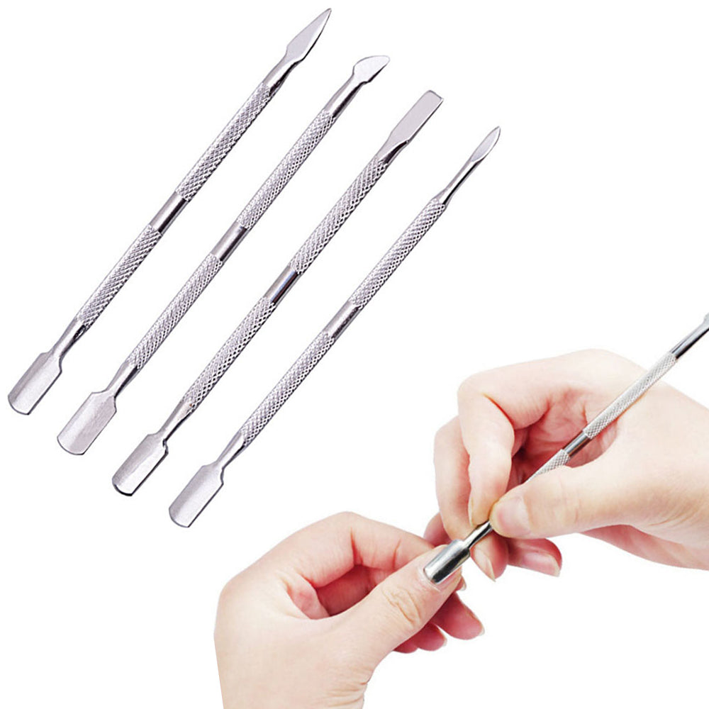 1PC Professional Stainless Steel Cuticle Spoon Set Removal Gel Nail Art Tools Double Ended Nail Pusher Skin Caring Manicure Tips
