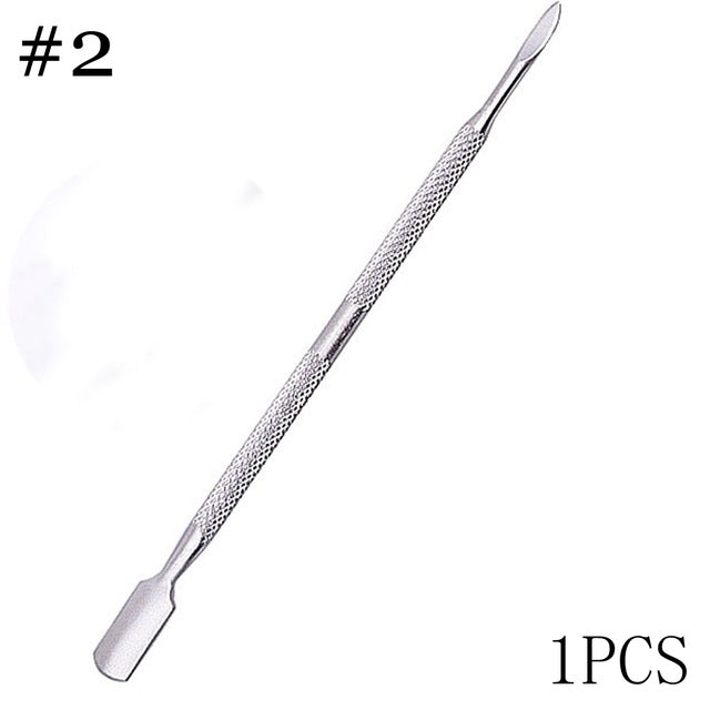 1PC Professional Stainless Steel Cuticle Spoon Set Removal Gel Nail Art Tools Double Ended Nail Pusher Skin Caring Manicure Tips