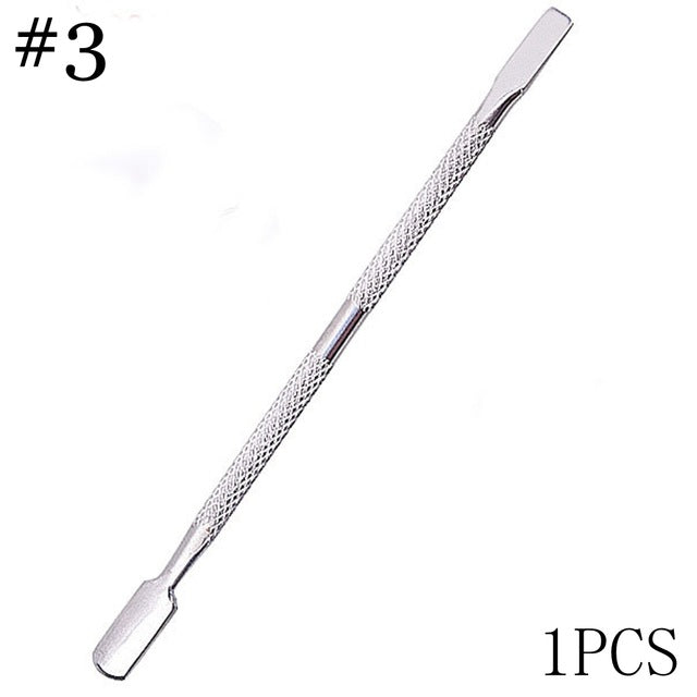 1PC Professional Stainless Steel Cuticle Spoon Set Removal Gel Nail Art Tools Double Ended Nail Pusher Skin Caring Manicure Tips