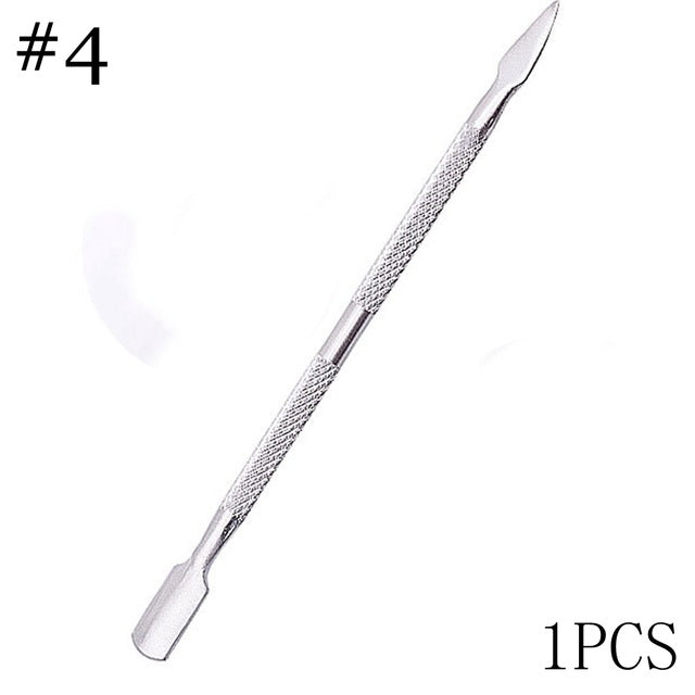 1PC Professional Stainless Steel Cuticle Spoon Set Removal Gel Nail Art Tools Double Ended Nail Pusher Skin Caring Manicure Tips