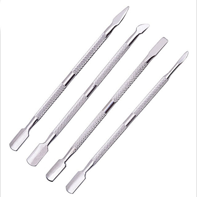 1PC Professional Stainless Steel Cuticle Spoon Set Removal Gel Nail Art Tools Double Ended Nail Pusher Skin Caring Manicure Tips