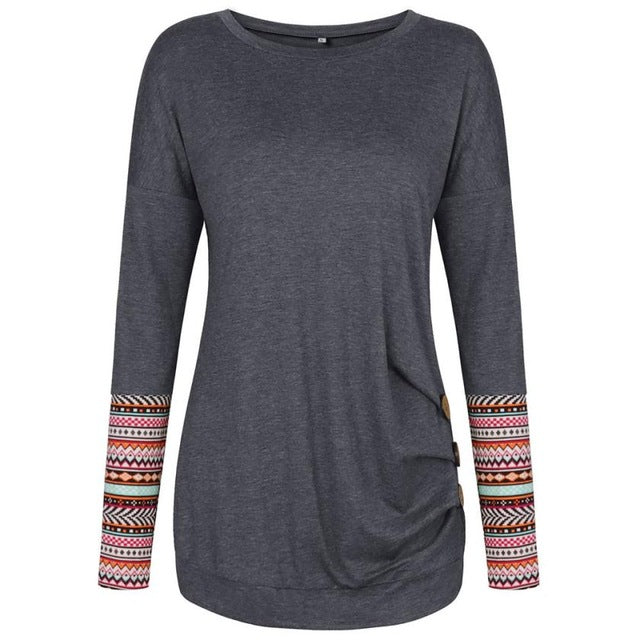 O-neck Cotton Loose Shirt