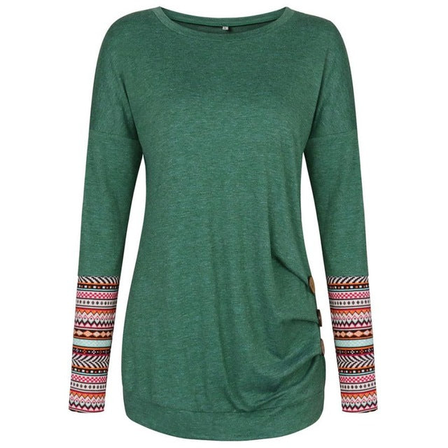 O-neck Cotton Loose Shirt